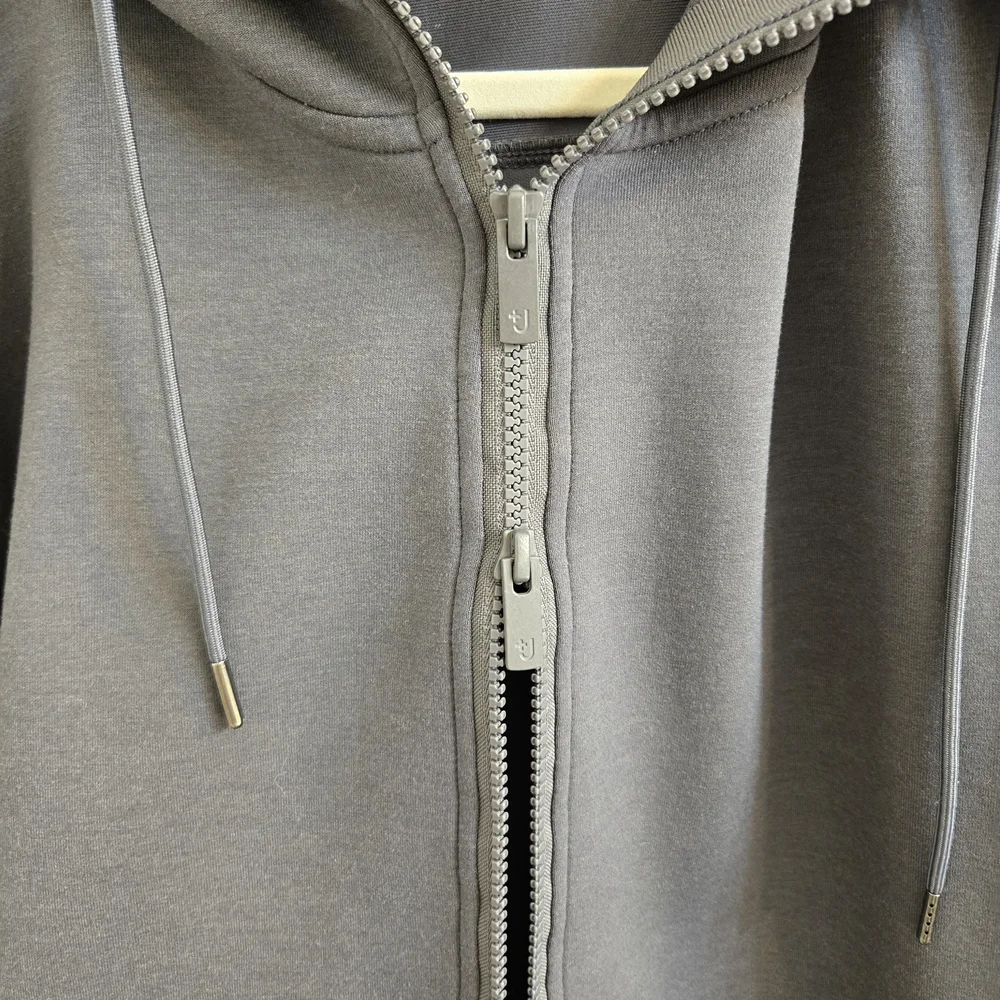 +J UNIQLO x Jil Sander Dry Sweat Full Zip-Up Hoodie, Size XL, Gray, Rare Item - Picture 6 of 15